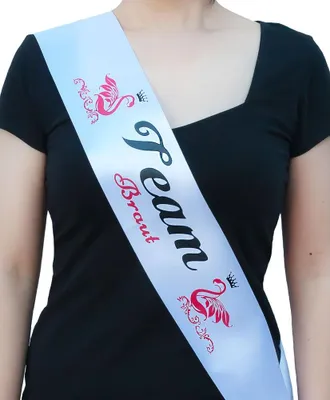 Produktbild von Oblique Unique Schärpe Team Braut JGA Junggesellinnenabschied Hen Party weiß schwarz