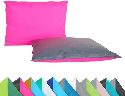Produktbild von JACK 2er Set Wende Outdoor Kissenhülle Kissenbezug 2-farbig 30x50cm Wasserfest Lounge Kissen Garten Stuhl Lotus Effekt, Farbe:Anthrazit - Pink