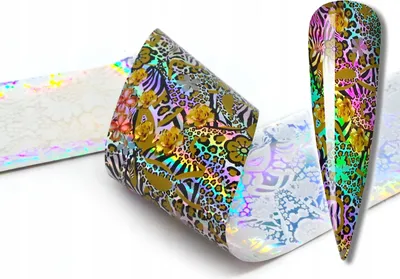 Produktbild von Transferfolie 10Cmx4Cm Leopardenblumen Holo