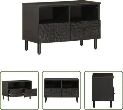 Produktbild von The Living Store TV-Schrank Schwarz 70x33x46 cm Massivholz Mango