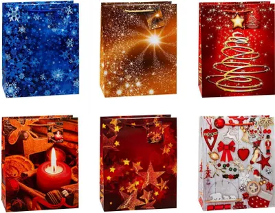 Produktbild von TSI 12er Set Geschenktüten groß 32x26x13,5 cm Weihnachten Serie 8