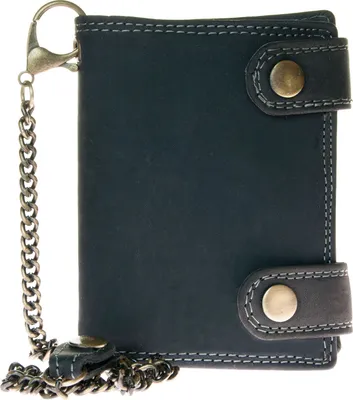 Produktbild von Geldbörse Herren Echtleder Biker Geldbörse Mit Kette - 45cm - Perfekt Für Bikers