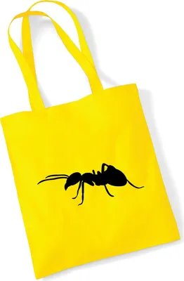 Produktbild von Huuraa Jutebeutel Ameise Silhouette 10 Liter Yellow Baumwolle Tasche Geschenkidee