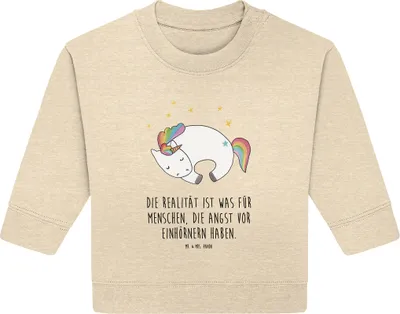 Produktbild von Mr. & Mrs. Panda Organic Baby Pullover Einhorn Nacht 6. - 12. Monat - Natural Raw - Geschenk, Freundin, Unicorn, Träume, Bullover, Ruhe