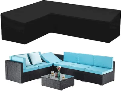 Produktbild von Gartentisch Abdeckung 192x260x82cm Wasserdicht Oxford Anti-UV Schwarz Winddicht Winterfest für Gartenmöbel Sitzgruppe