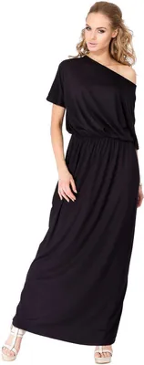 Produktbild von Damen Maxi-Kleid Lang Strandkleid; Schwarz/S/M 36/38