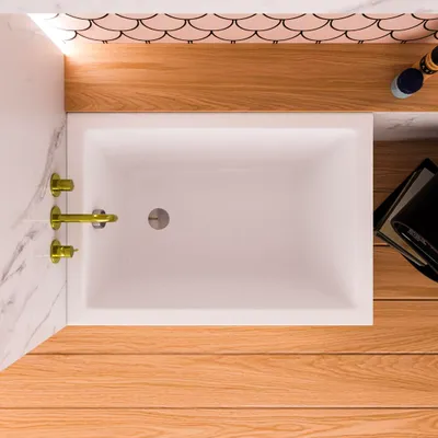 Image de ECOLAM Petit baignoire Marella 100x70 cm | pieds siphon + silicone | Ensemble complet