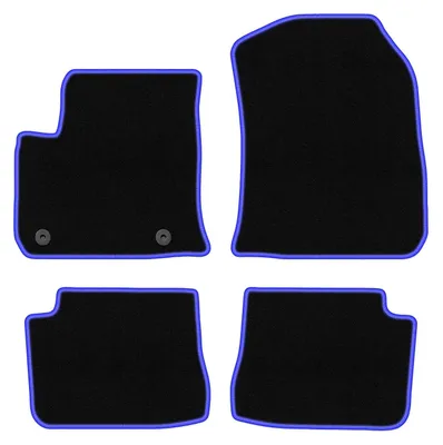 Produktbild von Fußmatten Automatten Velours Schwarz/Blau für Opel e-Corsa F 2019- Set 4-tlg