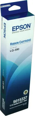 Produktbild von Epson SIDM Black Farbbandkassette für LQ-590 (C13S015337), - LQ-590IIN - LQ-590II - LQ-590, Schwarz, Punktmatrix, 24-pin, 5000000 Zeichen, Schwarz