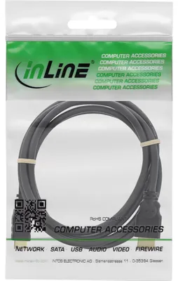 Obrázok produktu pre InLine 17462P, 2 m, Typ HDMI (štandard), HDMI Type C (Mini), 10,2 Gbit/s, Čierna