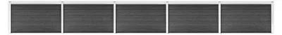 Produktbild von Zaunelement Set mit Pfosten Sichtschutz Windschutz Zaun Gartenzaun Lamellenzaun Sichtschutzzaun Windschutzzaun WPC 872x105cm Schwarz