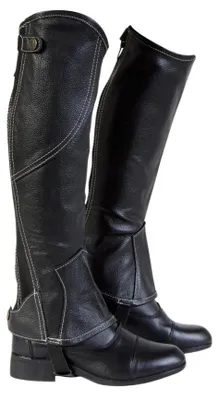 Produktbild von Equipage Beinchaps Bilbao aus Leder schwarz Minichaps Lederchaps Reitchaps Reitletten in S