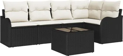 Produktbild von vidaXL Gartensofa-set Schwarz Poly-Rattan