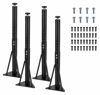 Imagen del producto de JustValue Patas de mesa regulables - 4 unidades - 45-75 cm - Metal negro