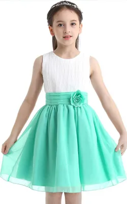 Produktbild von Mädchen Prinzessin Kleid Gr. 164 Cm Blumenmädchenkleider für Hochzeit Party Brautjungfern Festzug Festliches Kleid