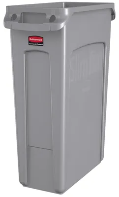 Produktbild von Rubbermaid Slim Jim Mülleimer mit Belüftungskanälen | 87 Liter, HxBxT 76,2x28x56cm | Grau