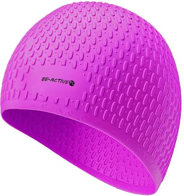 Produktbild von Badehaube, Silikon Schwimmkappe, Universalgröße, Sporthaube für Damen Herren, Kinder Lila