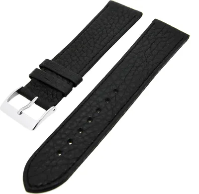 Produktbild von Uhrenarmband Kalbsleder flach mit Naht Schwarz 22mm Dornschließe