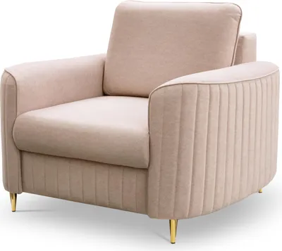 Produktbild von Masseno Polstersessel VELA, Modern Loungesessel ergonomisch, Velours-Stoff Beige
