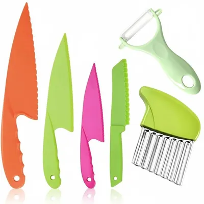 Image de JL cuisine - Couteaux de cuisine pour enfants - Coffret de 6 pièces - Sûrs, Image générée par une IA