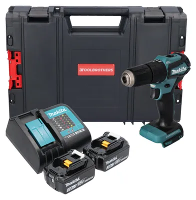 Immagine prodotto di Makita DHP 483 SFJ-R trapano a percussione a batteria 18V 40Nm + 2x batteria ricaricabile 3,0 Ah + caricabatterie + RHINO