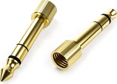 Image de Audio de Remplacement Adaptateur 6.35mm à 3.5mm Filetage de La Vis Plaqué Or pour Casque Écouteurs x 2
