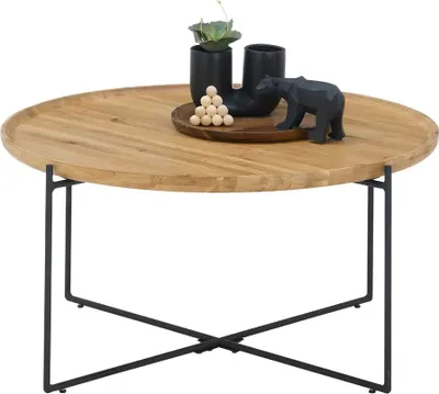 Produktbild von Couchtisch Treviso | rund | Eiche massiv / schwarz