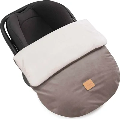 Produktbild von Ecru Plüsch & Latte Velvet Fußsack für Autositz und Kinderwagen