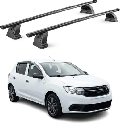 Image de Barres de toit transversales acier pour Dacia Sandero II 2012-2020 Noir 2Pcs