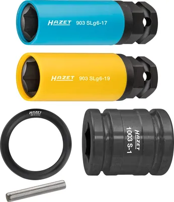 Produktbild von HAZET 903SLG6/5, Steckschlüsselsatz, Mehrfarbig, 2 Kopf/Köpfe, 1/2", Imperial, 12.5 mm