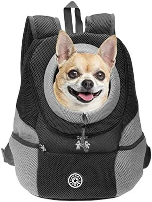 Produktbild von Hundetragetasche Rucksack Head Out Atmungsaktiver Rucksack Wasserdicht Boden Rucksack für kleine Hunde Katzen Welpen Haustier Tragetasche Rucksack Verstellbar Gepolsterter Schulterrucksack für