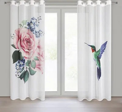 Produktbild von Vorhang LIA weiß rosa Set 140x260 cm Ösen Ösenvorhang x2