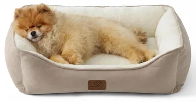 Produktbild von Katzenbett waschbar 65.5x53x17.5 cm Kamel