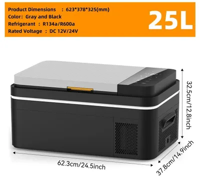 Produktbild von Auto Kühlbox 25 l - Tragbarer Kompressor Kühlschrank Gefrierbox - 12/24 V DC & 230 V AC - APP-Steuerung - Camping LKW Zuhause