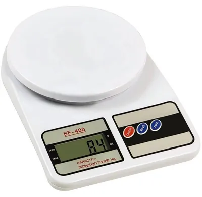 Produktbild von Elektronische Küchenwaage 10kg, weiß, ABS und Glas, mit großem Display