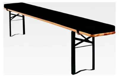 Produktbild von Bierbankauflage Sitzauflage Rutschfeste Bankauflagen wasserabweisend Mit Schnalle 220x25x3 cm (Schwarz, 2 Stück)