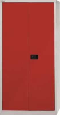 Produktbild von Bisley Universal Flügeltürenschrank - Farbe: Lichtgrau/Kardinalrot