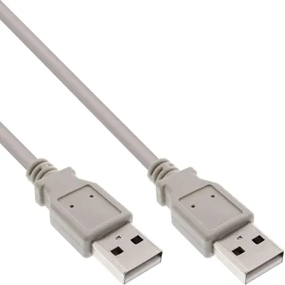 Produktbild von InLine USB 2.0 Kabel, A an A, beige, 0,3m, 0,3 m, USB A, USB A, USB 2.0, Beige