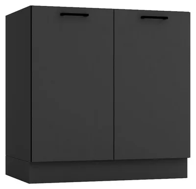 Produktbild von Küchenunterschrank 80 cm - Graphit - 2 Türen - ohne Arbeitsplatte - Soft-Close-System