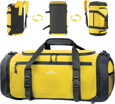 Produktbild von Sporttasche 42 l, wasserdichter Rucksack mit Schuhfach und Isolierschicht, gelb, für Fitnessstudio