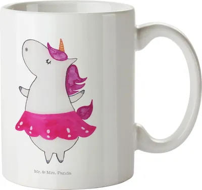 Produktbild von Mr. & Mrs. Panda Plastikbecher Einhorn Ballerina - Weiß - Geschenk, Kindertasse, Trinklernbecher, Tanzen, Haferl, Deko, Geburtstag, Mehrwegbecher, Pott, Wohnung