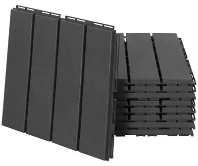 Obrázek produktu pro Teracové dlaždice – 9 kusů | Barva: černá | Rozměry: 30x30x2 cm