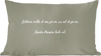 Produktbild von MuchoWow® Zierkissen Sofakissen Wohnzimmer Dekokissen 50x30 cm Sprichwörter - Gestern wollte ich eine Pizza - Zitate - Pizzaliebhaber - Wohnzimmerdekoration - Polster mit Photo