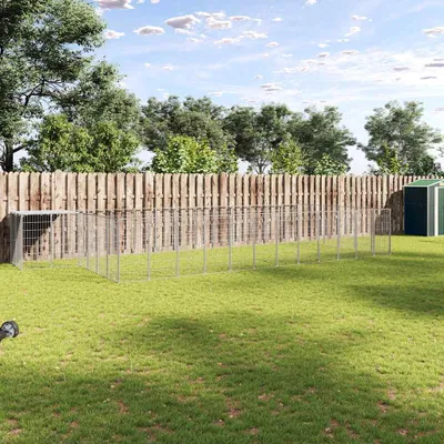 Image de vidaXL Chenil Argenté 22,99 m² Acier