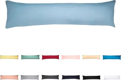 Produktbild von Jersey Kissenbezug 40x145 cm 100% Baumwolle Kopfkissenhülle Bettkissenbezug Kopfkissenbezug superweich Kissenbezug Eisblau