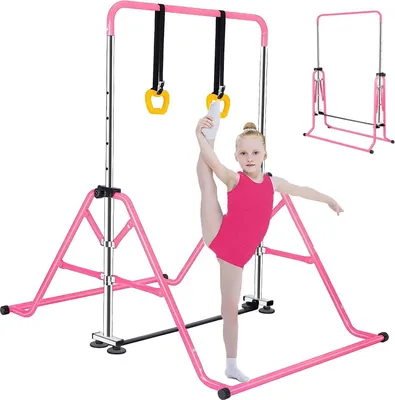 Imagen del producto de Barra de gimnasia, ajustable y plegable, para niños de 3 a 12 años