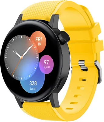 Produktbild von Strap-it Huawei Watch GT 3 42mm Silikonarmband (Gelb)