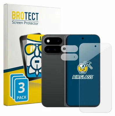 Produktbild von 3x BROTECT Schutzglas für Google Pixel 11 Pro Fold (Display+Kamera) Schutzfolie Panzer Folie Glas Display Schutz klar