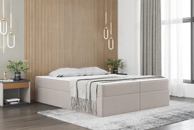 Produktbild von Kaiser Möbel Boxspringbett mit bettkasten matratze topper Ruben 180 cm x 200 cm Hellbeige