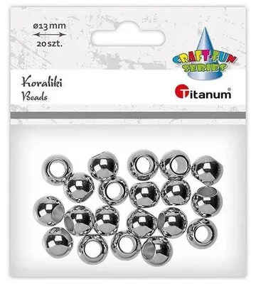 Image de Perles en plastique 13 mm, 20 pièces, argentées - Titanum